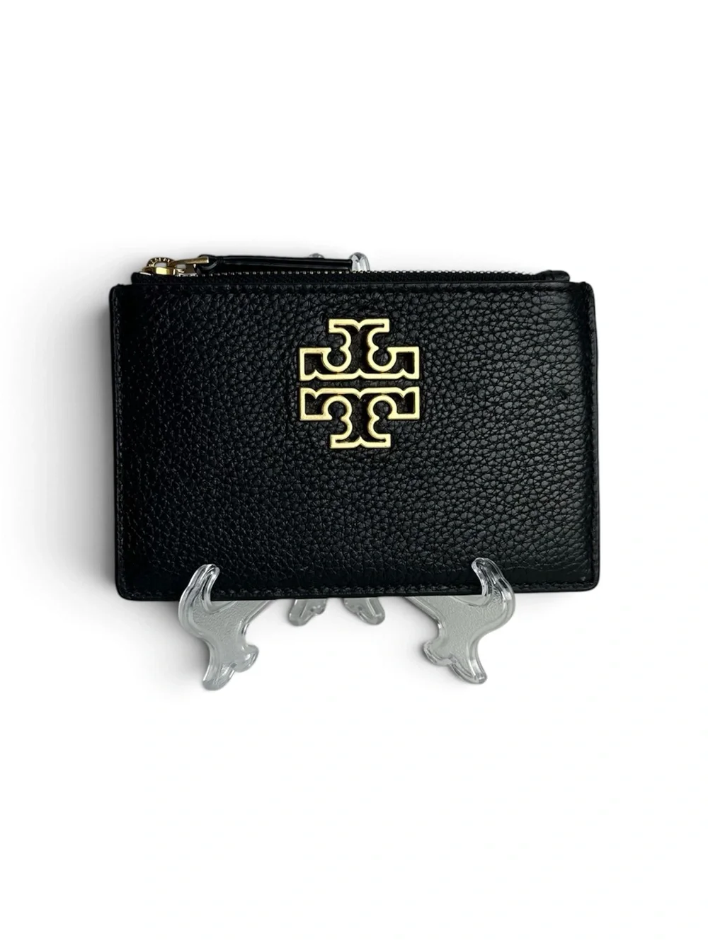 TORY BURCH | Britten Leather Zip Card Case - Picture 1 of 4